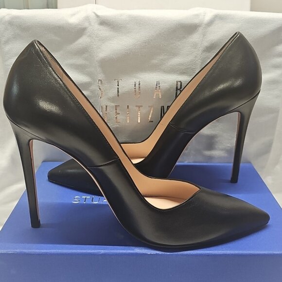 Stuart Weitzman ANNY 105 Black Dress Nappa Heels - Picture 13 of 13